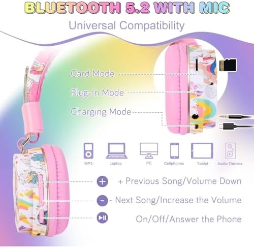 Dinosaur Adventure Bluetooth Headphones for Kids – Fun Over-Ear Design with Adjustable Headband, Built-In Microphone & Wired 3.5 mm Jack – Perfect Wireless Audio Experience for Boys, Teens, and Young Explorers – Superior Sound Quality in Vibrant Blue for Maximum Enjoyment