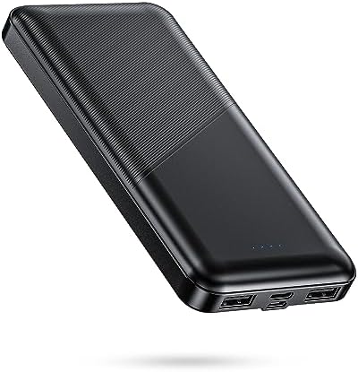 Feeke 15,000 m Ah Dual USB Portable Charger – High-Speed Power Bank with 5 V/3.1 A Output for Rapid Device Charging – Ideal for Smartphones, Tablets, and USB Gadgets – Sleek Black Design for Effortless Portability and Enhanced Device Compatibility