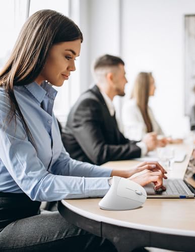 TECKNET Wireless Vertical Mouse – 4800 DPI Ergonomic Design for Ultimate Comfort & Precision, Adjustable DPI Levels for Seamless Navigation, Silent Clicks & 2.4 GHz Technology for Laptops, Desktops & Mac – Ideal Carpal Tunnel Relief Accessory