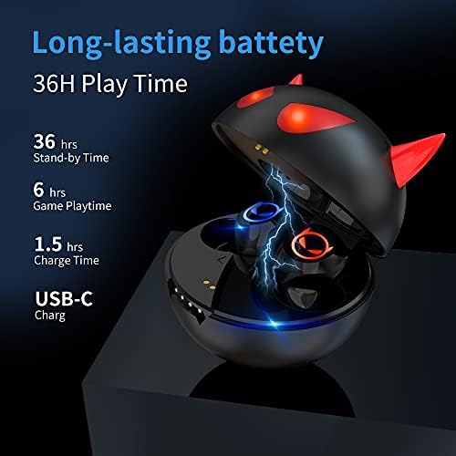 Adorable Panda-Themed Kids Wireless Earbuds – Bluetooth 5.0 with 36 Hours Playtime & IPX6 Waterproof for Active Lifestyles – 3 D Stereo Sound & Built-in Mic for Hands-Free Calling – Perfect for Children and Adults