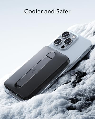 ESR Mag Safe 5,000 m Ah Portable Power Bank with Kickstand – Ultra-Slim 0.6 in Design, 15 W Qi2 Certified Fast Charger for i Phone 16/15/14/13/12 – Includes 20 W USB-C Charging Cable for Effortless Power On-the-Go