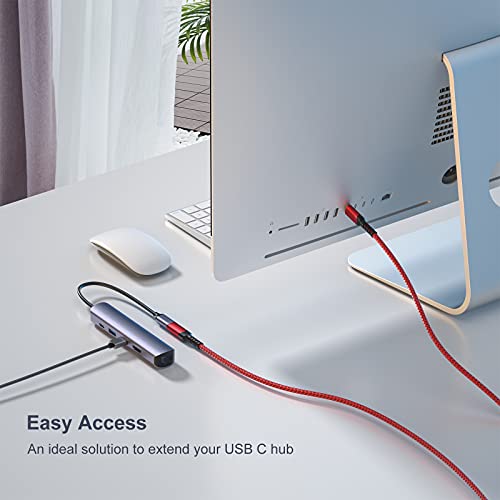 USB-C Extension Cable 3 ft – High-Speed 100 W Fast Charging & 10 Gbps Data Transfer, 4 K Display Compatibility – Ideal for i Phone 16, i Pad, Mac Book, & Dell – 2-Pack Black for Enhanced Connectivity & Versatile Use
