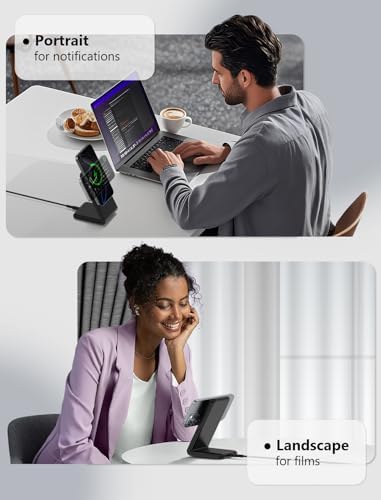 Mag Safe Charger Stand for i Phone 12-16 Series – Fast Magnetic Wireless Charging with Flip & Charge Flexibility – Black – Effortless Compatibility, Enhanced Safety Features, and Durable 1.5 m Braided Cable for Optimal Performance