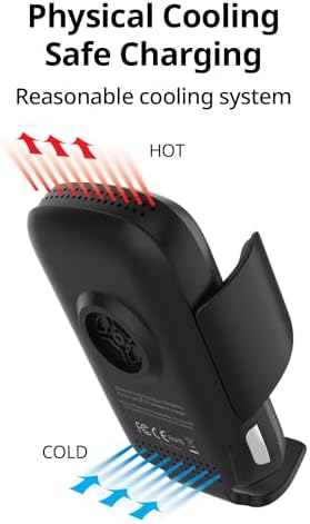SUPERV 15 W Wireless Car Charger with Auto-Clamping Phone Holder – Fast Charging Vent Mount for Seamless Navigation and Enhanced Device Security, Compatible with i Phone and Samsung Models, Effortless Installation for Modern Drivers