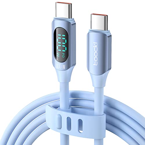 Ultra-Fast 100 W USB C to USB C Cable 2-Pack – 6.6 FT Silicone Charging Cables with LED Display for Samsung Galaxy Z Flip5, Fold5, Flip4, Fold4 – High-Speed 5 A Power Delivery, Enhanced Durability, and Compatibility for All Your Devices