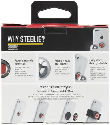 Nite Ize Steelie Original Vent Kit – Premium Magnetic Phone Mount for Effortless Car Vent Attachment – Versatile Hands-Free Holder with Neodymium Magnets – 360-Degree Rotation for Navigation and Calls – Essential Portable Car Accessory for Smartphones and Cases – Enhance Safety and Connectivity on the Road
