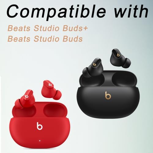 Upgrade Your Beats Studio Buds with Premium Silicone Ear Tips – Anti-Slip Comfort Grip Replacement Ear Hooks, 2 Pairs in Sleek Black for Enhanced Fit and Sound Quality