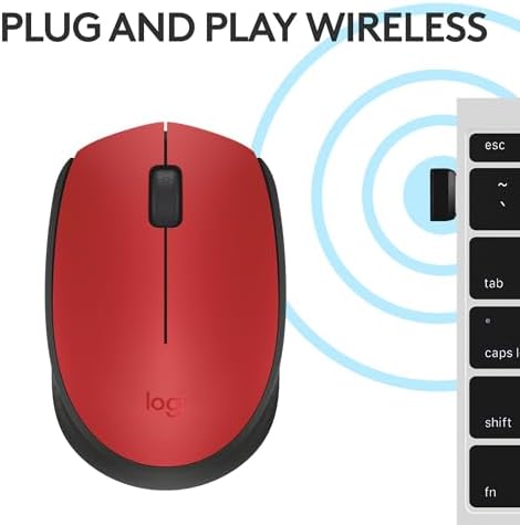 Logitech M170 Wireless Mouse – Ultra-Responsive Optical Tracking, Ambidextrous Design for All Users, 2.4 GHz USB Mini Receiver, 12-Month Battery Life, Perfect for PC, Mac & Laptop – Elevate Your Productivity with Seamless Wireless Freedom
