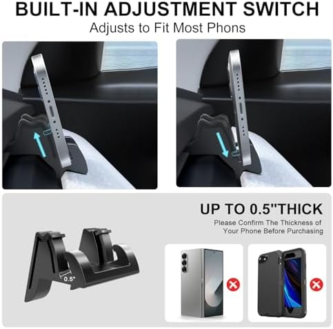 Elevate Your Tesla Experience with the Durable Silicone Car Cell Phone Mount for Model Y & Model 3 (2017-2023) – Effortless Installation, Secure Fit for i Phones & More – Convenient 2-Pack for Versatile Use and Enhanced Safety