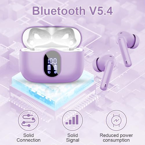 Revolutionary Bluetooth 5.4 Wireless Earbuds with Advanced Noise Cancellation and IP7 Waterproof Design – 36-Hour Playtime for Nonstop Audio Bliss – Immersive Bass Stereo Sound Perfect for Sports, Workouts, and Everyday Use – Sleek White Aesthetic Enhances Compatibility with Laptops, Tablets, and Smartphones