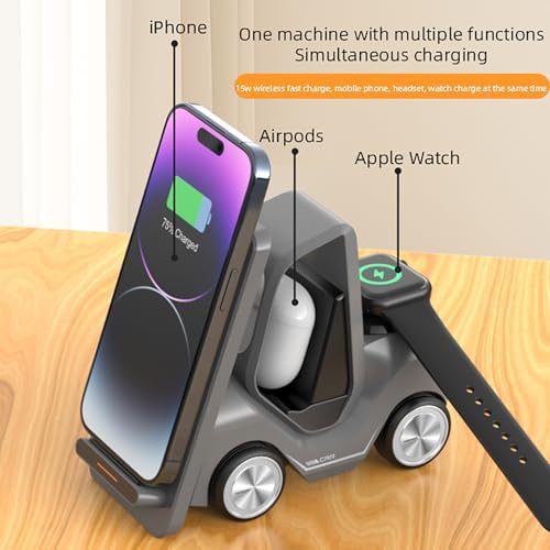 5-in-1 Wireless Charging Dock for Apple and Android Devices – Fast Charge Station for i Phone, Apple Watch & Air Pods – Sleek, Portable Design with Advanced Safety Features – Clutter-Free Solution for All Your Charging Needs