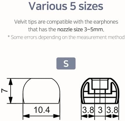 Elevate Your Audio Experience with Hi Fi Go Divinus Velvet Eartips – Comfort-Driven Deep Insertion Design for TWS Earbuds (3 mm-5 mm Nozzles, Size S, 3 Pairs) – Premium Velvet Material Enhances Sound Isolation and Stability for Active Lifestyles