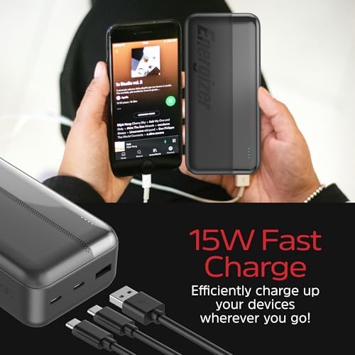 Energizer 20000 m Ah Portable Power Bank – Ultra-Fast USB-C Charger for i Phone 16/15/14/13/12, Samsung Galaxy S22/S21, Google Pixel & i Pad – Compact Multi-Device Travel Battery Pack with LED Indicator for Ultimate Convenience