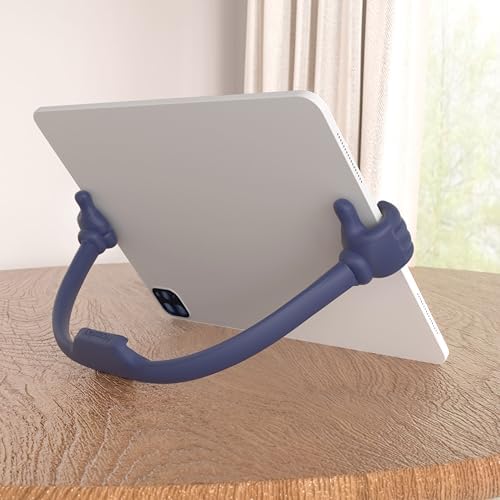 HONSKY 3361942 Thumbs Up Adjustable TPU Mobile Stand – Versatile Multi-Angle Holder for Phones & Tablets – Chic Blue & Black Design – Perfect for Hands-Free Viewing at Home or Office – Lightweight, Durable, and Effortless to Transport