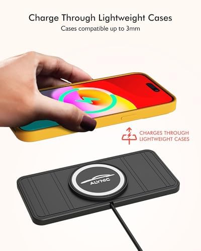 Effortless 15 W Wireless Car Charger Pad – Fast Charging for i Phone 16/15/14/13/12/11 & Samsung S24/S23/S22 – Non-Slip Design with Versatile Type C & A Port Adapter for Secure, Clutter-Free Travel Charging Solutions