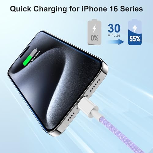 Ultra-Long 10 FT i Phone Fast Charger Cable – Type C to Lightning USB-C Cord for i Phone 16 Pro Max, 15 Series, i Pad & Mac Book Pro – Rapid Charging & Enhanced Durability for Seamless Connectivity