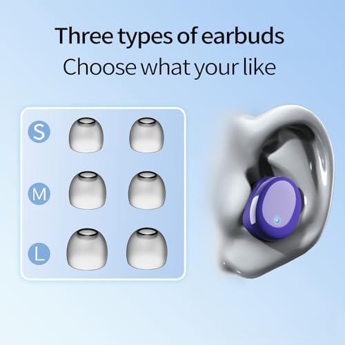 Ultra-Lightweight Bluetooth 5.3 Wireless Earbuds – Deep Bass In-Ear Headphones for Clear Calls and Immersive Sound, 60-Hour Battery Life, Perfect for Gaming, Workouts, and Study – Stylish Purple Design for Active Lifestyles