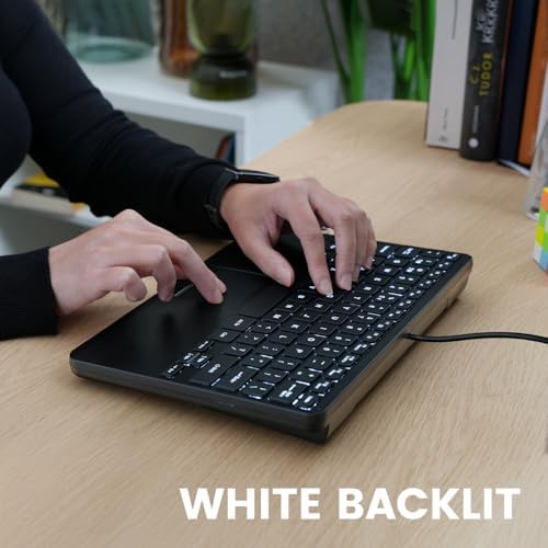 Revolutionize Your Workspace with the Perixx PERIBOARD-525 US Wired Mini USB Keyboard Featuring Touchpad – Compact Design with X Type Scissor Keys, Dual USB Hubs, and Optimal Compatibility for Enhanced Productivity
