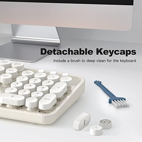 Retro-Inspired Full Size Typewriter Keyboard with Number Pad – Wired USB Keyboards for Windows 7, 8, 10, 11 | Enhance Your Typing Experience with Classic Charm and Modern Efficiency | Perfect for Home and Office Use