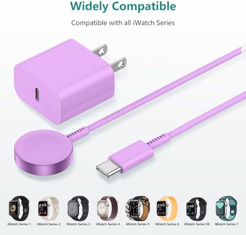 Revolutionary 2-in-1 Magnetic USB-C Charger for Apple Watch & i Phone – 3 ft Fast Charging Cable for Series Ultra/9/8/7/6/SE/SE2/5 & i Phone 14/13/12/11 Pro/Pro Max – Ultimate Convenience, Enhanced Compatibility, and Robust Durability for Modern Tech Users