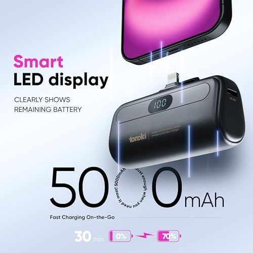 Compact 5000 m Ah Portable Charger for i Phone 15/16 and USB-C Devices – Fast Charging Mini Power Bank in Sleek White – Lightweight On-the-Go Power Bank for Busy Lifestyles – Perfect for Travelers and Professionals