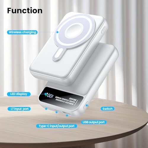 Revolutionary 3-in-1 Magnetic Power Bank 12000 m Ah – Ultra-Fast 22.5 W PD Charging with LCD Display, Wireless Compatibility for i Phone 12-16, i Watch, and Air Pods – Unmatched Portability and Efficiency for On-the-Go Power Solutions