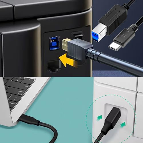 USB C to USB B 40FT Cable， 3.0 USB Type C Cable Compatible with Docking Station, External Hard Drivers, Scanner and More – Enhanced Compatibility and Speed