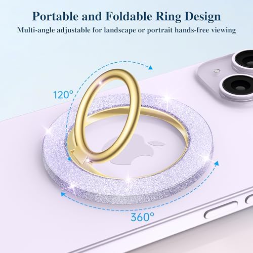 Discover the GVIEWIN Magnetic Phone Ring Holder: A Cutting-Edge 360° Rotatable Kickstand for Mag Safe Devices – Perfectly Tailored for i Phone 16 Pro Max/Plus, 15, 14, and 13 (Elegant White Finish) – Unmatched Stability and Hands-Free Viewing Experience Upgrade your smartphone usage with this premium accessory that not only enhances grip but also transforms your device into a versatile stand for effortless video calls and streaming. Featuring a robust magnetic attachment for secure hold, this stylish phone ring holder is engineered for seamless integration with Mag Safe technology. Experience the freedom of adjustable angles, allowing for convenient portrait or landscape modes, perfect for navigation or entertainment on-the-go. Its sleek white design not only ensures durability but adds a sophisticated touch to your device. Elevate your everyday smartphone experience with the GVIEWIN Magnetic Phone Ring Holder – where functionality meets elegance.