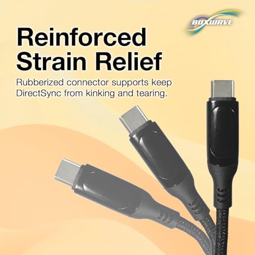 Premium 6 ft Box Wave USB-C to USB-C Charging Cable for Sunmi V2 – 100 W Fast Charge with LED Power Display – Durable Braided Nylon in Jet Black – Optimal Performance and Compatibility for Retail and Home Use