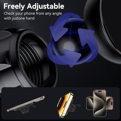 Elevate Your Driving Experience with the BEHAVE Magnetic Phone Holder for Jeep Cherokee (2015-2018) – Innovative 360-Degree Rotating Mount for Seamless Navigation and Enhanced Safety, Compatible with Mag Safe, i Phone 15/14/13/12 & Android Smartphones