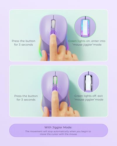 PEIOUS Rechargeable Wireless Jiggler Mouse – Effortless Laptop Companion with Undetectable Movement & On/Off Control for Continuous Workflow – Sleek Black & Grey Design for Enhanced Productivity