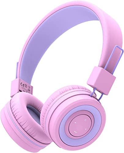 Stylish Pink i Clever BTH02 Kids Bluetooth Headphones – Unmatched 93-Hour Playtime, Lightweight & Foldable Design for Easy Portability, Fast Type-C Charging, Advanced Bluetooth 5.4 Connectivity, Safe Volume Limiting for Young Learners, Perfect for Music, Audiobooks, and School Use – Your Child’s Ultimate Audio Experience