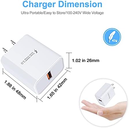 Rapid Charge USB Wall Charger – Quick Charge 3.0 Compact Power Block for i Phone & Samsung Galaxy – High-Speed Charging for Android Devices – Travel-Friendly Design with Safety Features – Universal Compatibility for LG, Moto & More