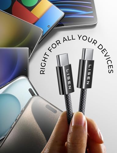 LISEN USB C to USB C Cable 5-Pack – Premium Fast Charging Solution with 60 W Power Delivery, Versatile Lengths (3.3 FT, 6.6 FT, 10 FT) for i Phone 16, i Pad Mini 6/Pro, Mac Book Pro 2020 & Samsung S23 – Durable, High-Speed Connectivity for All Your Devices