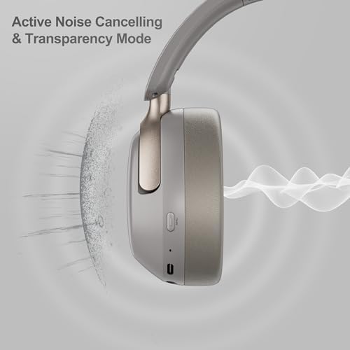 Experience Superior Audio with LORELEI QC30 Wireless Over-Ear Headphones – 60-Hour Battery Life, Advanced Hybrid Active Noise Cancellation, Bluetooth 5.4 Technology, and Rich Deep Bass for Unmatched Sound Quality in Stylish Space Black Finish Perfect for Audiophiles and Travelers.