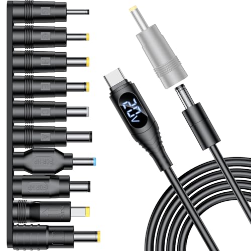 FARSENSE 100 W Universal Laptop Charger Replacement Kit – Versatile Power Adapter with 10 Connectors and Real-Time Voltage Display for Sony, Samsung, Acer, Asus, Lenovo, Dell, and HP Laptops – Fast Charging Efficiency and Durable Design for Home, Office, and Travel Needs