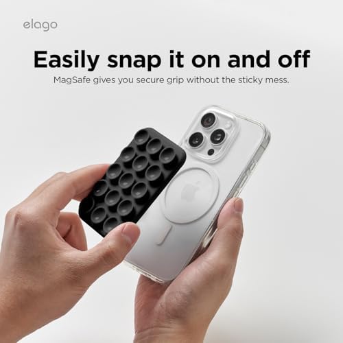 Elago Magnetic Suction Cup Phone Mount in Lovely Pink – Ultimate Hands-Free Solution for Tik Tok & Instagram Creators with Mag Safe Compatibility, Strong Silicone Grip, 360° Rotation for Effortless Content Creation and Live Streaming