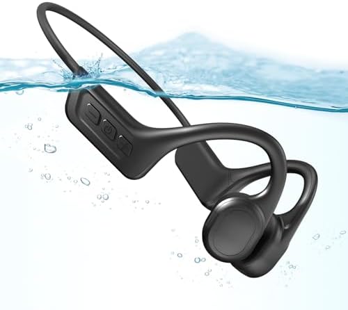 Advanced IP68 Waterproof Bone Conduction Headphones with Bluetooth 5.3 – 32 GB MP3 Storage for Open-Ear Listening, Perfect for Active Lifestyles and Safe Outdoor Activities – Hands-Free Calling and Enhanced Surround Awareness