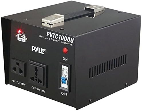 Pyle 500 W Universal Voltage Converter with USB Port – Essential Travel Adapter for Global Voltage Compatibility, Step-Up & Step-Down Functionality, Enhanced Safety Features, and Rapid Device Charging for Seamless International Connectivity