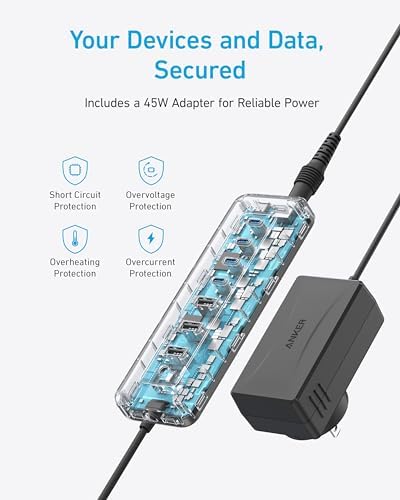 Anker 8-in-1 USB-C Hub: Versatile Data Splitter with High-Speed 5 Gbps Transfer, 3 USB-A & 4 USB-C Ports, 100 W Power Delivery for Rapid Charging, Compact Design Perfect for Mac Books, Laptops & i Pads – Supercharge Your Connectivity and Productivity Anywhere