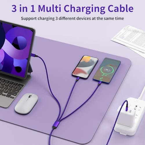 Ultimate 4-in-1 Fast Charging Cable – 65 W Multi-Device Charger with E-Mark Chip for i Phone 16/15/14/13, i Pad, and Laptops – High-Speed USB-C/Lightning Connectivity for Enhanced Performance and Versatility