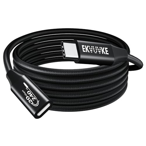 High-Performance USB-C Extension Cable 6.6 FT – 240 W Fast Charging & 20 Gbps Data Transfer with 4 K@60 Hz Video Output – Type C Male to Female Cord for i Phone 16/15 and Mac Book – Ultimate Connectivity & Streaming Solution
