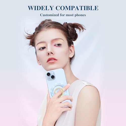 Discover the GVIEWIN Magnetic Phone Ring Holder: A Cutting-Edge 360° Rotatable Kickstand for Mag Safe Devices – Perfectly Tailored for i Phone 16 Pro Max/Plus, 15, 14, and 13 (Elegant White Finish) – Unmatched Stability and Hands-Free Viewing Experience Upgrade your smartphone usage with this premium accessory that not only enhances grip but also transforms your device into a versatile stand for effortless video calls and streaming. Featuring a robust magnetic attachment for secure hold, this stylish phone ring holder is engineered for seamless integration with Mag Safe technology. Experience the freedom of adjustable angles, allowing for convenient portrait or landscape modes, perfect for navigation or entertainment on-the-go. Its sleek white design not only ensures durability but adds a sophisticated touch to your device. Elevate your everyday smartphone experience with the GVIEWIN Magnetic Phone Ring Holder – where functionality meets elegance.