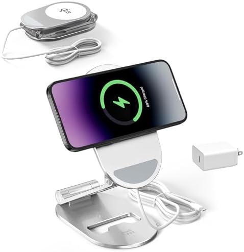 Revolutionary Qi2 Wireless Magnetic Charging Stand – Minthouz 15 W Fast Charger for i Phone 12-16 Series & Qi-Compatible Devices – Compact, Foldable Design with Enhanced Safety Features and Ergonomic Viewing Angle for Effortless Charging at Home or On-the-Go