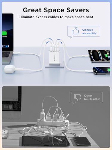 Aiminu 40 W 4-Port USB C Wall Charger Block 3-Pack – Efficient PD Fast Charging Solution for i Phone 15/14/13/12/11/Pro Max, i Pad & Android Devices – Ideal for Home, Travel, and Multi-Device Power Needs