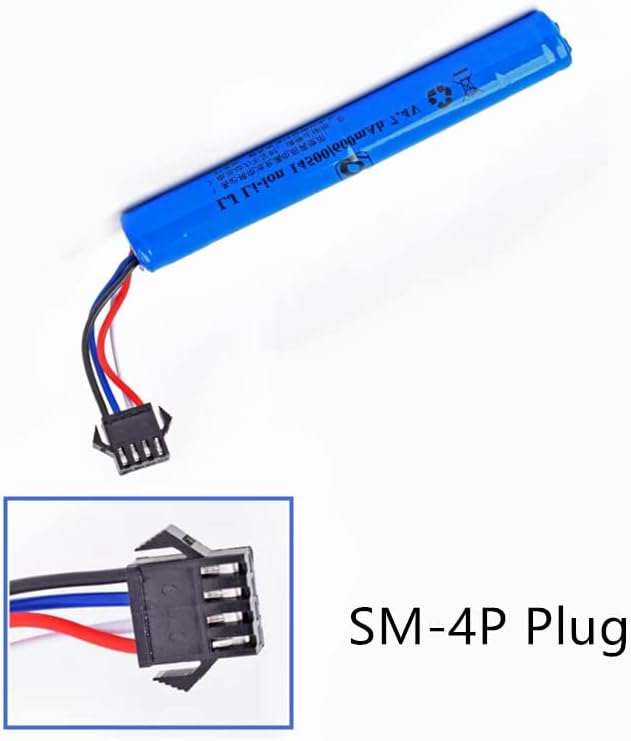 High-Performance CBB 7.4 V 600 m Ah Li-ion Battery with SM-4 P Plug & USB Charger – Ultimate Power Solution for Airsoft Guns & Gel Blasters, Extended Playtime, and Superior Compatibility