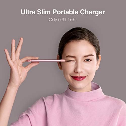 Ultra-Slim Luxtude Portable Charger with Built-in MFi Lightning Cable – 5000 m Ah Power Bank for i Phone 14, 13, 12, 11, 10 | Sleek Metal Black Design for Effortless Charging On-the-Go | Lightweight and Durable Phone Battery Pack for Everyday Use