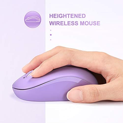 Light Blue Wireless Mouse – Ultra-Quiet 2.4 GHz Noiseless Computer Mouse with USB Receiver for Seamless Windows Experience – Portable, Ergonomic Design for Home, Office, or Travel