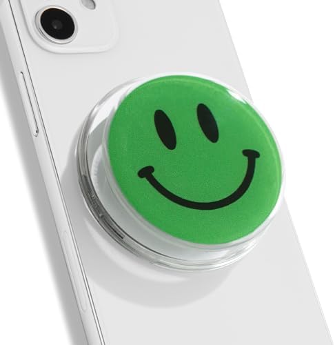 Vibrant Orange Cute Smile Face Expandable Phone Grip & Stand – Eco-Friendly Magsafe-Compatible Mobile Holder for Enhanced Hands-Free Functionality – Portable Smartphone & Tablet Accessory for Secure Use