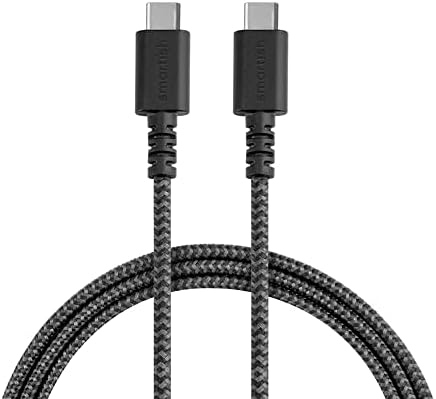 Smartish Crown Joule USB-C Charger – 6 ft Fast Charging Cable for i Phone 16 & 15 – 100 W Power Delivery – Nylon Fabric-Wrapped Cord for Android, Pixel, Galaxy, Mac Book Pro – Versatile Black Charging Solution for Instant Power-ups and Enhanced Durability